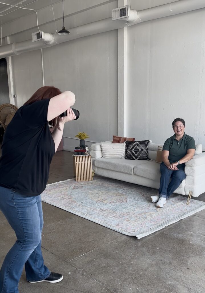 Dallas brand photographer Karen Hutcherson during personal branding session with entrepreneur client